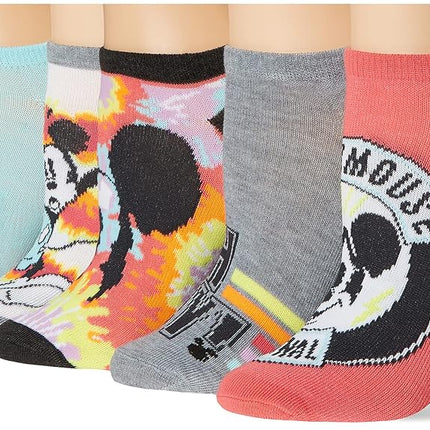Disney Women's Mickey Mouse 5 Pack No Show, Grey T