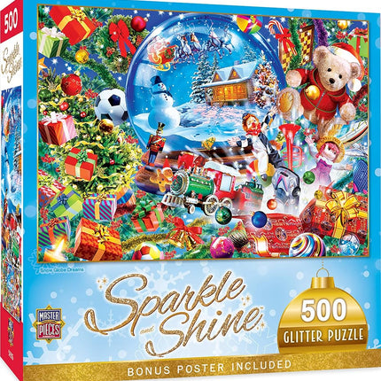 MasterPieces Puzzle Company Holiday Glitter - Snow Globe Dreams 500 Piece Jigsaw Puzzle, Assorted