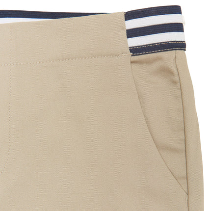 Pantalones elásticos ajustados (skinny fit) sin cierre con cintura elástica y bolsillos French Toast para niñas, uniforme escolar para niños, Caqui, 2T