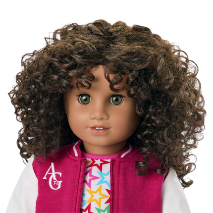 American Girl, Truly Me 18-inch Doll #132 with Hazel Eyes, Curly Dark-Brown Hair, Tan Skin, for Ages 6+