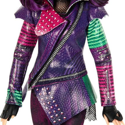 Mattel Descendants Mal Isle of the Lost Tenth Anniversary Fashion Doll with Removable Outfit, Accessory & Bendable Joints, Inspired by the Movies, JFG74, 11 in