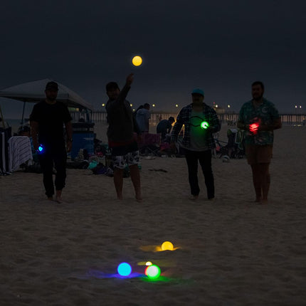 GoSports 100 mm LED Bocce Ball Game Set - Includes 8 Light Up Bocce Balls, Pallino, Case and Measuring Rope