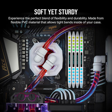 Corsair Hydro X Series, XT Softline, 10/13 mm (3/8 Inch or 1/2 Inch) ID/OD, Tubing (Fully Transparent, PVC Material, UV-Resistant, Easy to Cut) Clear