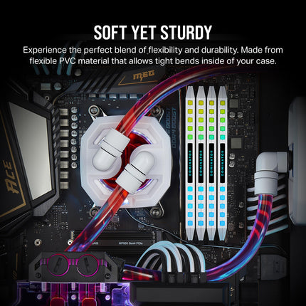 Corsair Hydro X Series, XT Softline, 10/13 mm (3/8 Inch or 1/2 Inch) ID/OD, Tubing (Fully Transparent, PVC Material, UV-Resistant, Easy to Cut) Clear