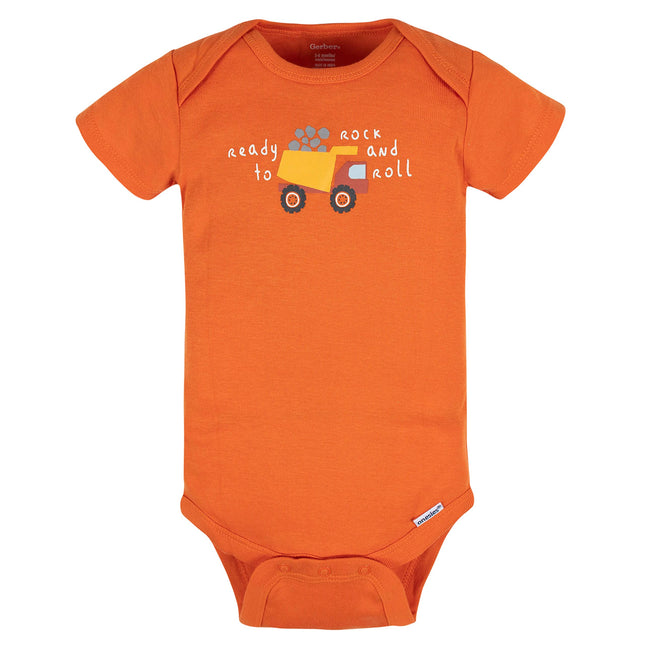 Gerber Baby Boys 8-pack Short Sleeve Onesies Bodysuits Shirt, Transportation Zone, 3-6 Months US