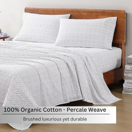 LANE LINEN Full Size Sheets 100% Organic Cotton Cooling Soft - Haze Grey