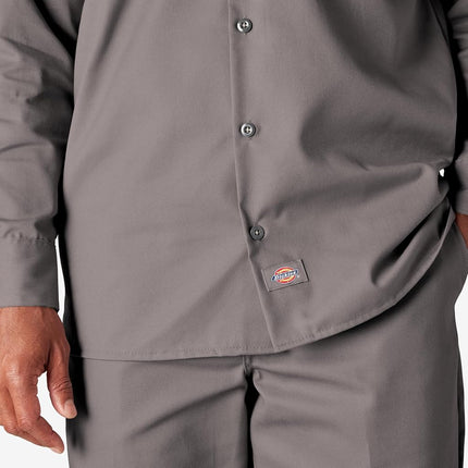 Dickies Men's Big-Tall Long Sleeve Work Shirt, Silver,3XL