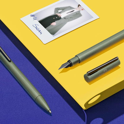 Faber-Castell Neo Slim Auminium F Fountain Pen - Olive Green