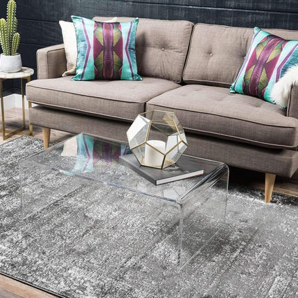 Alfombra de área gris oscuro vintage tradicional Unique Loom Sofia Collection (0,9 m x 1,5 m)