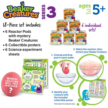 Learning Resources LER3831 Beaker Creatures Series 3 6-Pack Reactor Pods