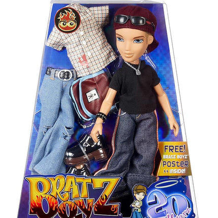 Bratz 573449EUC Sasha 20 Special Edition Original Fashion Doll Holographic Packaging & Poster-Collectable-20 Yearz Motif, Fan Fave Rerelease 2001 Replica-Includes 2 Outfits, Shoes, Bag