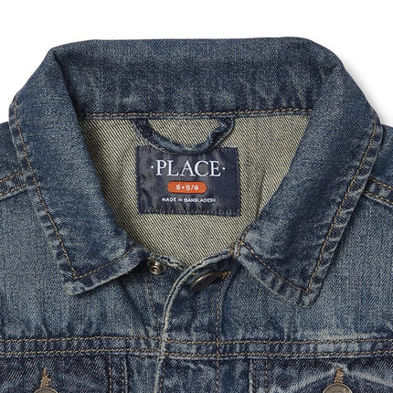The Children's Place Blouson en jean pour garçon, délavage clair, S