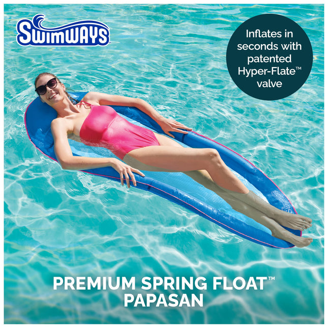 SwimWays Spring Float Premium Hammock Pool Lounger, Inflatable Pool Floats Adult with Fast Inflation for Ages 15 & Up