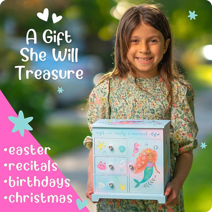 Giggle & Honey® Musical Mermaid Jewellery Box for Girls