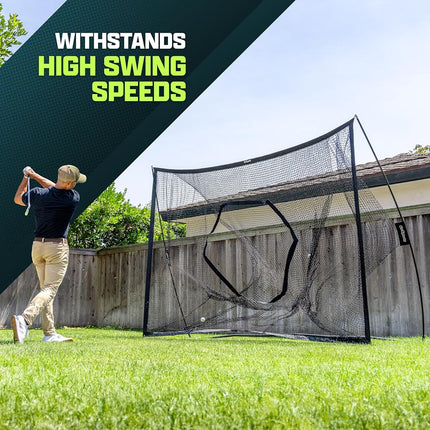 GoSports 10 ft x 7 ft PRO Golf Practice Hitting Net - Personal Driving Range for Indoor or Outdoor Practice