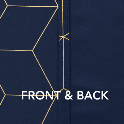 Deconovo Navy Blue Room Darkening Thermal Insulated Blackout Curtains, Gold Diamond Foil Print Noise Reducing Window Grommet Drapes for Kids Room, 52W x 95L Inch, 2 Panels