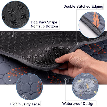 Sunheir Washable Pee Pads for Dogs 72"x72", Extra Large Reusable Puppy Pads Pet Training Pads for Dog Playpen, Waterproof Pee Pads for Puppy Playpen, Whelping Pad, Dog Playpen Indoor - Deep Grey