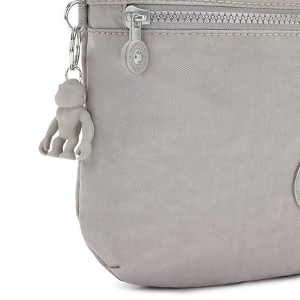 Kipling Women's Arto Crossbody Bag, Grey Gris, 11.25" L X 10.25" H X 1.5" D