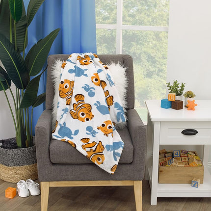 Disney Finding Nemo Orange, Aqua and White Crush and Squirt Turtle Super Soft Baby Blanket, 30x36 Inch (Pack of 1) (8375501P)