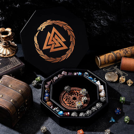Premium Dice Tray for DND Valknut & Dragon Design – 23 CM