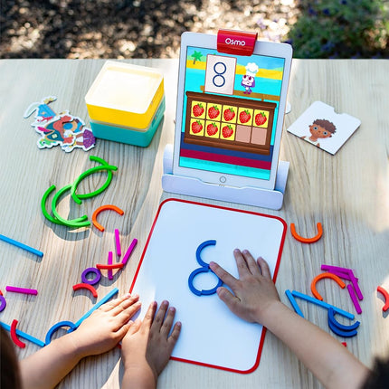 Osmo - Little Genius Starter Kit for iPad + Early Math Adventure - 6 Educational Learning Games - Ages 3-5 - Counting, Shapes, Phonics & Creativity (Osmo iPad Base Included) (Amazon Exclusive)