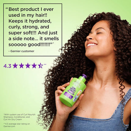 Garnier Fructis Curl Nourish Air Dry Cream, Sulfate Free Defining Butter Leave-in Conditioner, 10.2 Fl Oz, 2 Count (Packaging May Vary)