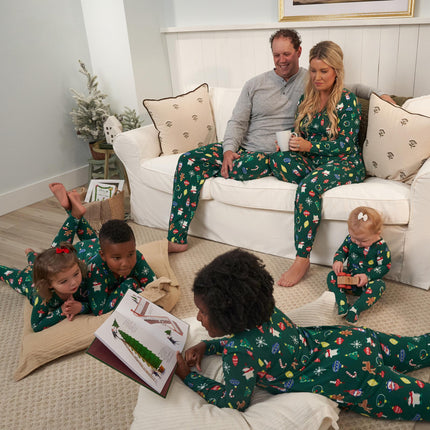 Gerber Baby Neutral Holiday Family Pajamas, Green, Large