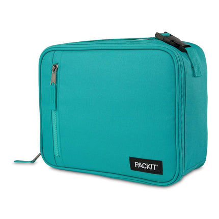 PackIt Freezable Classic Lunch Box, Teal, Built with ECOFREEZE Technology, Collapsible, Reusable, Zip Closure with Zip Front Pocket and Buckle Handle, Designed for Fresh Lunch On The Go