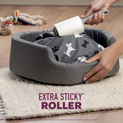 Scotch-Brite Pet Hair Pickup Lint Rollers, 2 Rollers, 100 Sheets Per Roller, 200 Sheets Total, Reusable Lint Roller, Works Great on Pet Hair