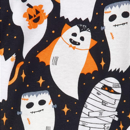 The Children's Place,Family Matching Christmas Holiday Pajamas Sets, Snug Fit 100% Cotton, Adult, Big Kid, Toddler, Baby,Baby & Toddler - PJ Set,HLWN BLK Ghost,3-6 Months