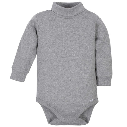 Gerber 2-pack Long Sleeve Turtleneck Onesies Bodysuits, Gray, 4T
