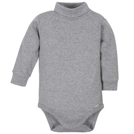 Gerber 2-pack Long Sleeve Turtleneck Onesies Bodysuits, Gray, 4T