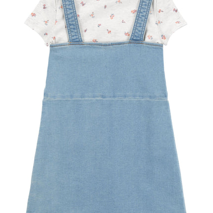 OshKosh B'Gosh Girls' One Size Dress, Blue Denim, 8