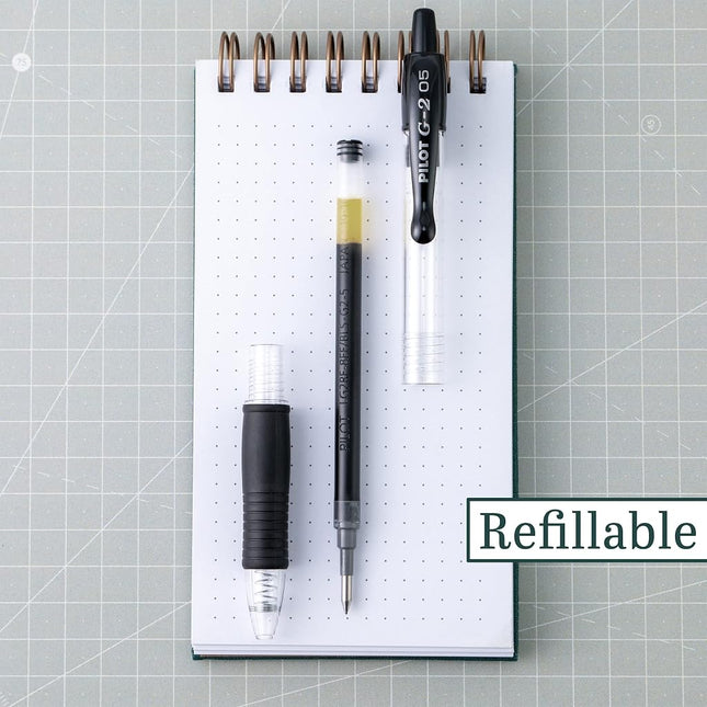 Pilot Pen G2 Gel Ink Refills for Rolling Ball Pens, Extra Fine Point, 0.5mm, Black Ink, 12-Pack