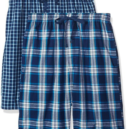 Pantalones cortos de pijama Hanes para hombre, tejido, paquete de 2, azul oscuro, talla pequeña