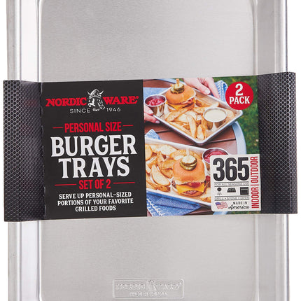 Nordic Ware Eighth Sheet Burger Serving Tray Set, 2 Piece