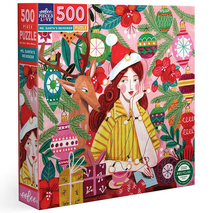 eeBoo Piece & Love: Ms. Santa's Reindeer - 500 Pie