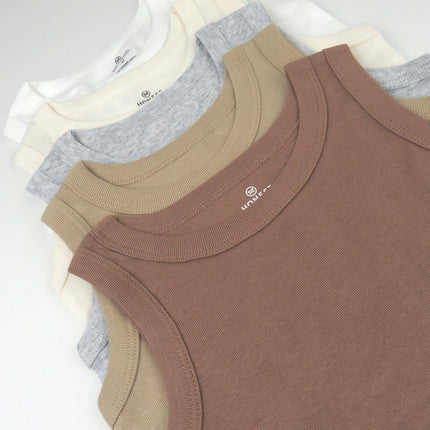 HonestBaby - 100% Organic Cotton Muscle Tank Tops for Babies and Toddlers, Girls, Unisex, Natural Ombre, 3T