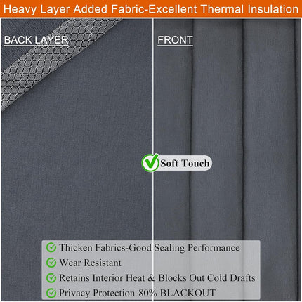 Magnetic Thermal Insulated Door Curtain,Upgraded-Fabric Durable Doorway Curtains,Temporary Door Insulation Cover Keep Warm Winter&Cool Summer,Dark Grey Fabric Door Window Insulation Kit for Winter