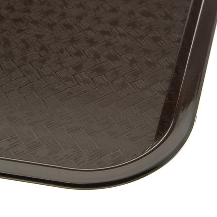 Carlisle FoodService Products Cafe Fast Food Cafeteria Tray with Patterned Surface for Cafeterias, Fast Food, and Dining Room, Plastic, 16.31 x 12.06 x 0.7 Inches, Chocolate, (Pack of 24)