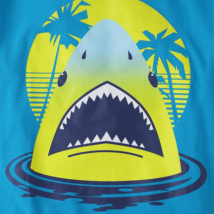 The Children's Place Boys' 3-Pack Short Sleeve Graphic T-Shirt, Tiger/Iguana/Shark, X-Small