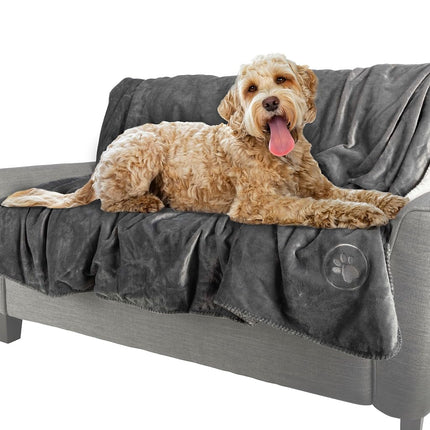 PETMAKER Water-Resistant Dog Blanket, Gray, 80” x 