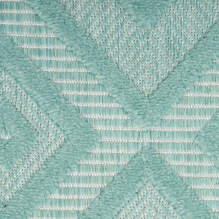 Nourison Versatile Alfombra de Área para Interiores/Exteriores Aqua/Teal 1.83 m x 2.74 m, Fácil de Limpiar, No Suelta Pelo, Dormitorio, Sala, Comedor, Terraza, Patio Trasero, Patio, Área de Alto Tráfico (1.83x2.74)