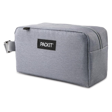 PackIt® Freezable Snack Box, Gray Fog, Built with ECOFREEZE® Technology, Collapsible, Reusable, Zip Closure with Buckle Handle, Designed for Work Snacks, Fresh Snacks On the Go, Adults, and All Ages