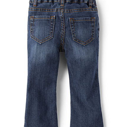 The Children's Place Baby Girls' and Toddler Bootcut Jeans, Victory Blue 2-Pack, 4T