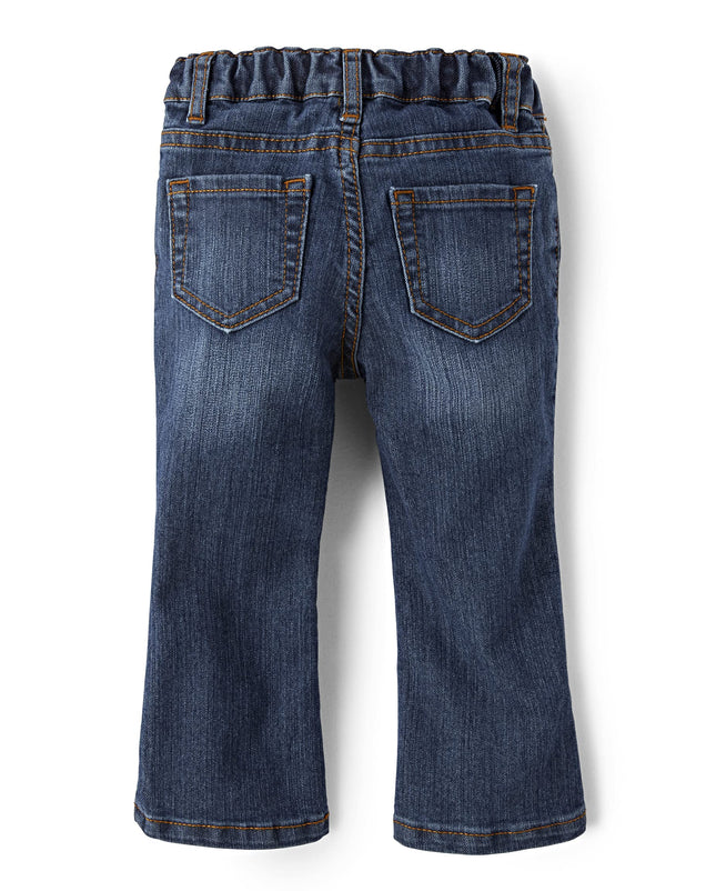 The Children's Place Baby Single and Toddler Girls Basic Bootcut Jeans, Lavado azul "Victory Blue" Individual, 3T