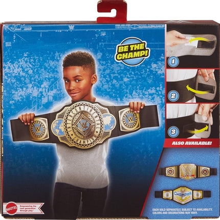 Mattel WWE Championship Title, Intercontinental Champion, Kid-Sized Belt Accessory for Role-Play & Costumes, 3+ feet Long with One-Time Adjustment