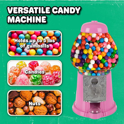 Great Northern Popcorn Mini Gumball Machine, Pink, 11"