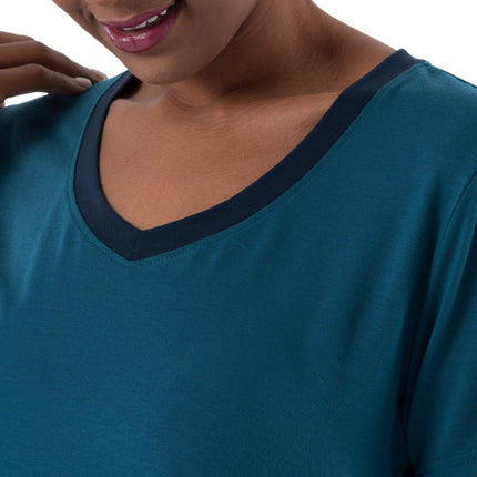 Fruit of the Loom Women's Plus Size Short Sleeve Tee and Pant 2 Piece Sleep Set, Turquoise, 4X