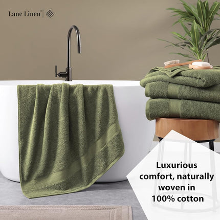 Extra Large Cotton Bath Sheets - 2 Pack Oversized Luxury Bath Towels, 35x66 - Oil Green